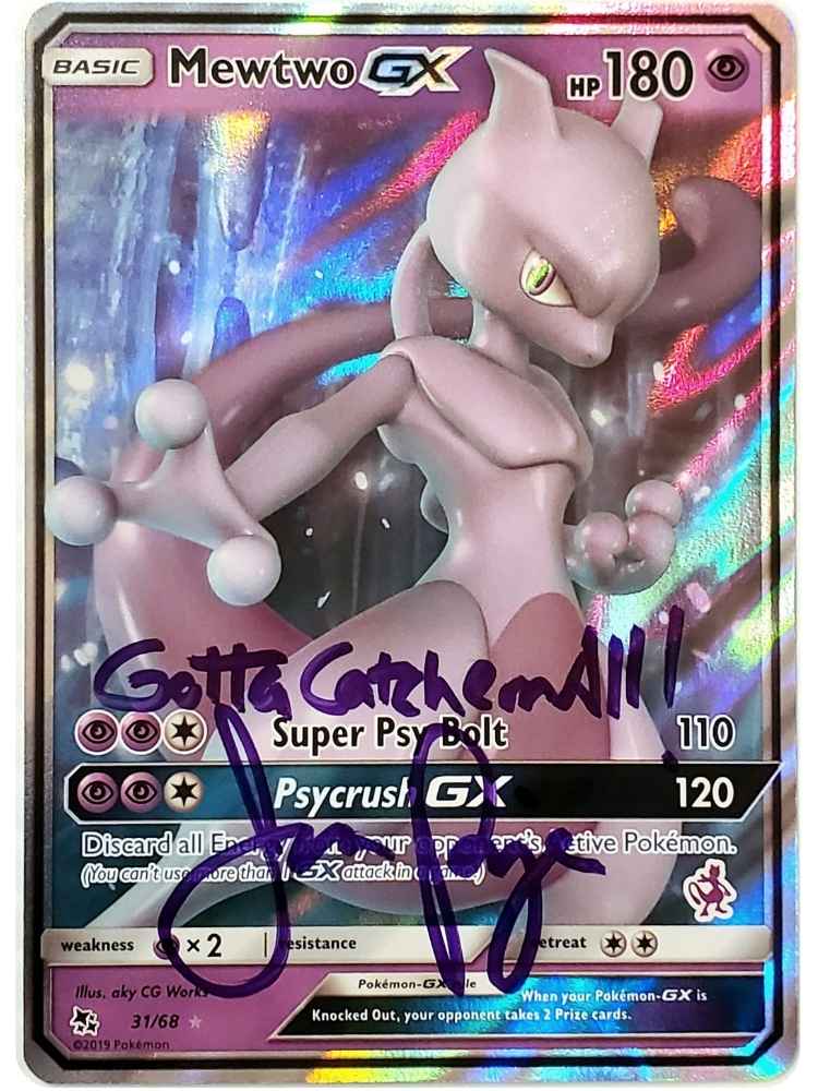 Autographed Mewtwo GX Holofoil Card Mint Limited Supply Rare Jason Paige Shop Autographed Mewtwo GX Holofoil Card Mint Limited Supply Rare Jason Paige Shop
