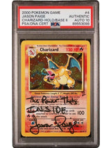 AUTO PSA 10 Jason Paige signed Charizard 2000 Pokemon Base Set 2 autographed 🍥