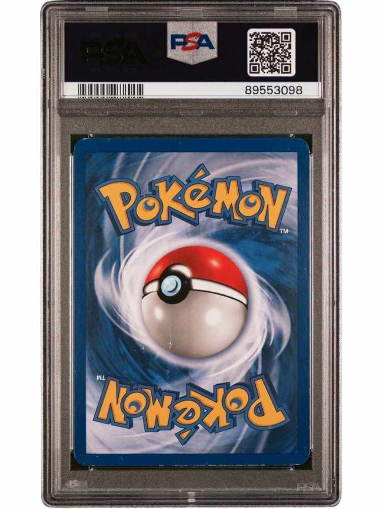 Pokémon trading card in a PSA protective case with a visible QR code.