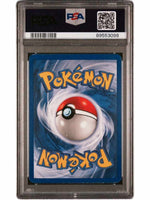 Pokémon trading card in a PSA protective case with a visible QR code.