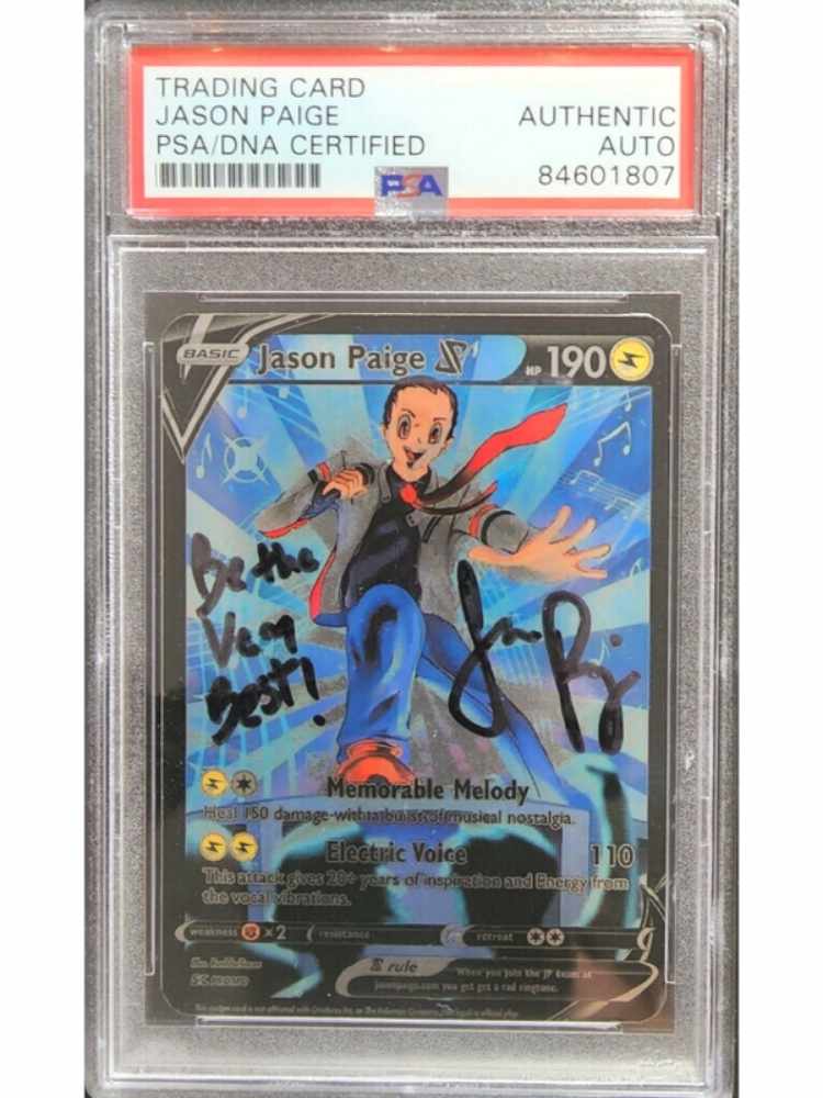 Trading card featuring Jason Paige with PSA/DNA certification label