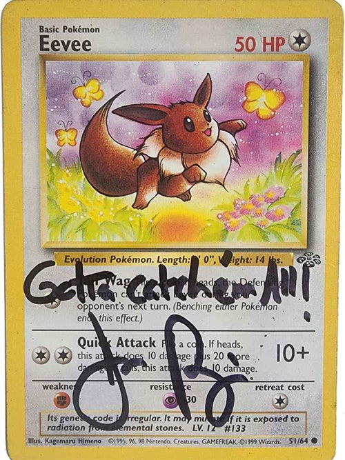 Autographed Vintage 1st Gen Eevee Card Signed