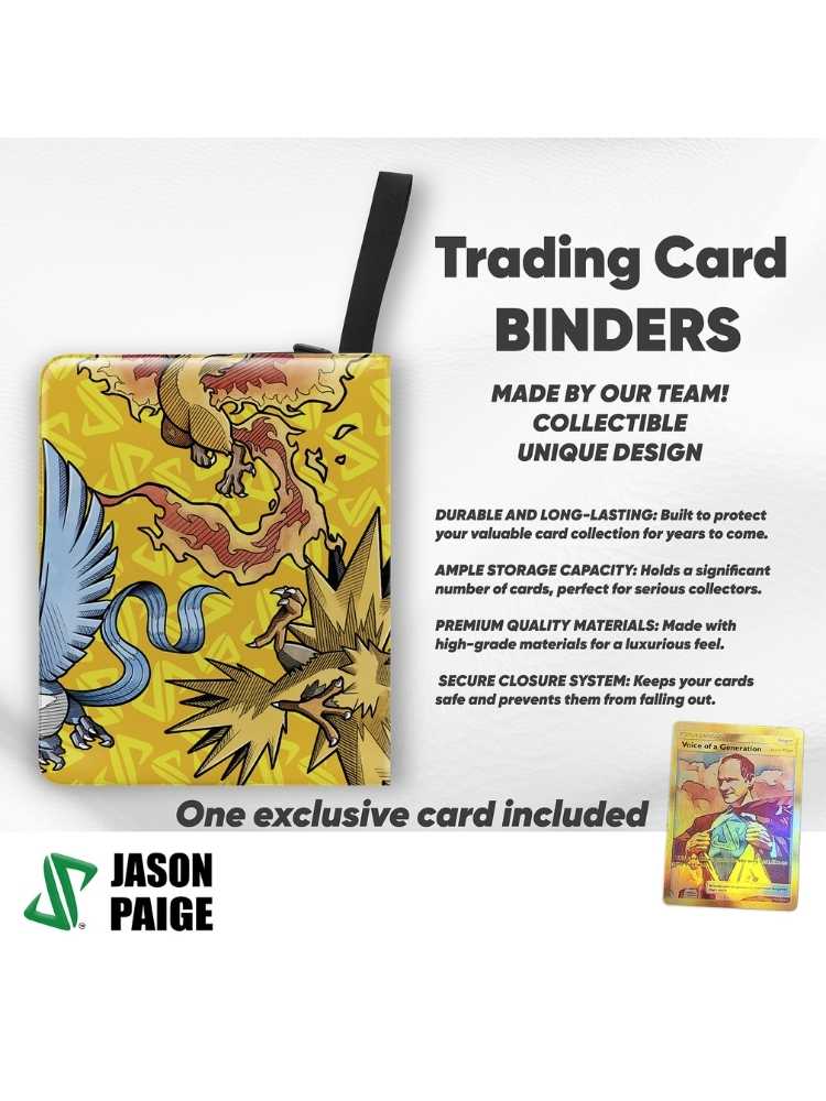 Trading card binder with dragon design and Jason Paige branding