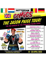 Promotional poster for The Jason Paige Tour featuring event details and a caricatured image of Jason Paige.
