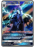 Promotional card for Jason Paige with signature and event details