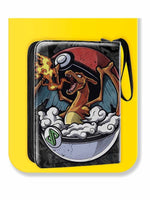 Pokémon-themed binder with a character design on a yellow background