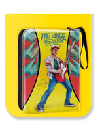 Binder with JP playing guitar and 'The Voice of a Generation' text on a yellow background