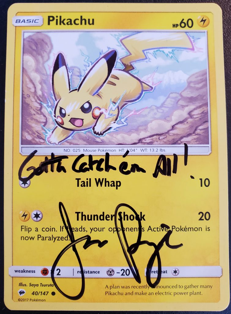 Autographed Pikachu Card #4 Limited Supply